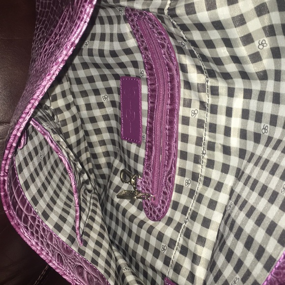 Jessica Simpson Purple Faux Alligator Clutch - Picture 3 of 7